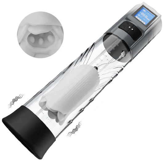 10 Vibrerende & 6 Zuigende Vacuüm Penis Pomp Mannelijke Penis Extender