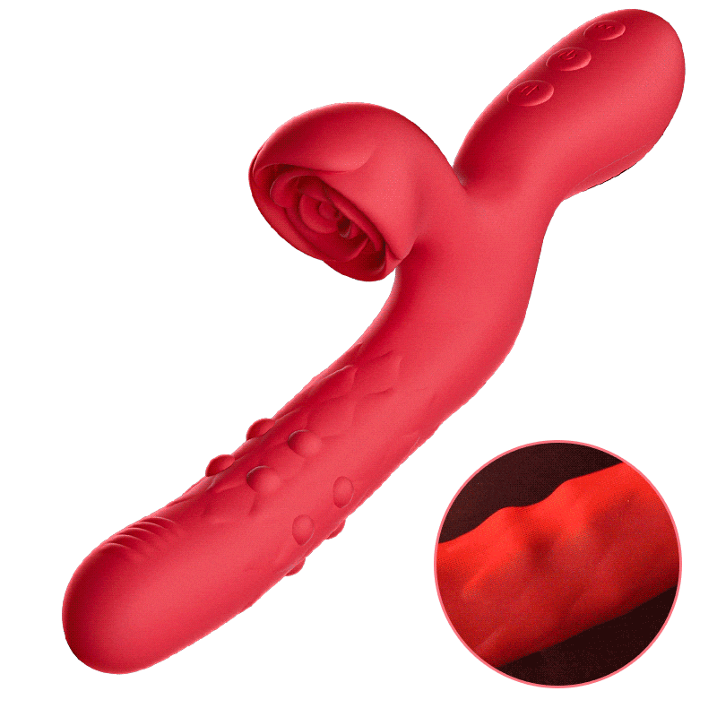 Acmejoy - 7 Vibrator G -platig stimulerend met roze clitoris die duwt
