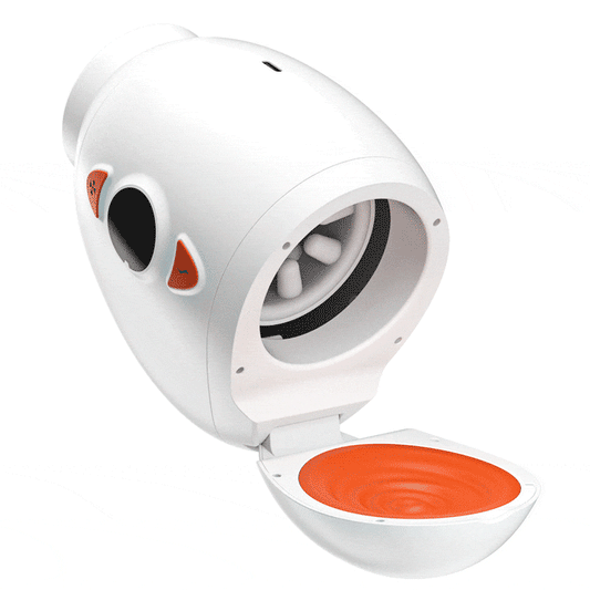 Explorer-Innovative Pleasure Elektrische Masturbator met dubbele ingang Massage van testikel + Orgasme van schaamlippen