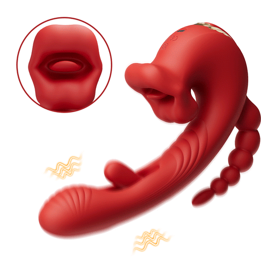 Little Angel - 9-frequenties bijten, vibreren, slaan, stimuleren van de clitoris, vagina en anus tegelijkertijd