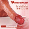 Injectie-Realistische penis met gesimuleerde ejaculatie, 10-frequentie vibratiefunctie, met zuignap