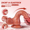 Injectie-Realistische penis met gesimuleerde ejaculatie, 10-frequentie vibratiefunctie, met zuignap