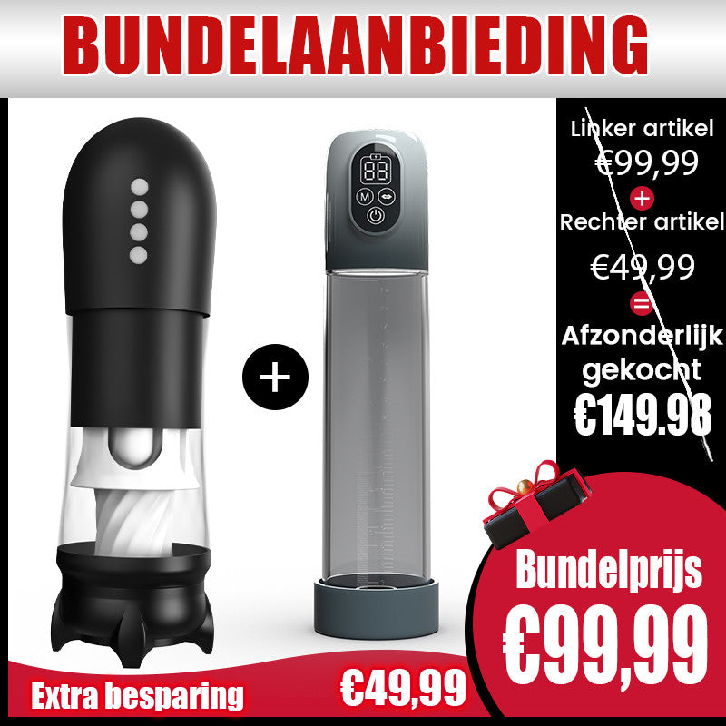 Super Dubbele Verrassing! Masturbator + Vergroter Beperkte Combi-Deal, bespaar €49,99!