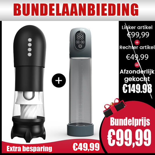 Super Dubbele Verrassing! Masturbator + Vergroter Beperkte Combi-Deal, bespaar €49,99!