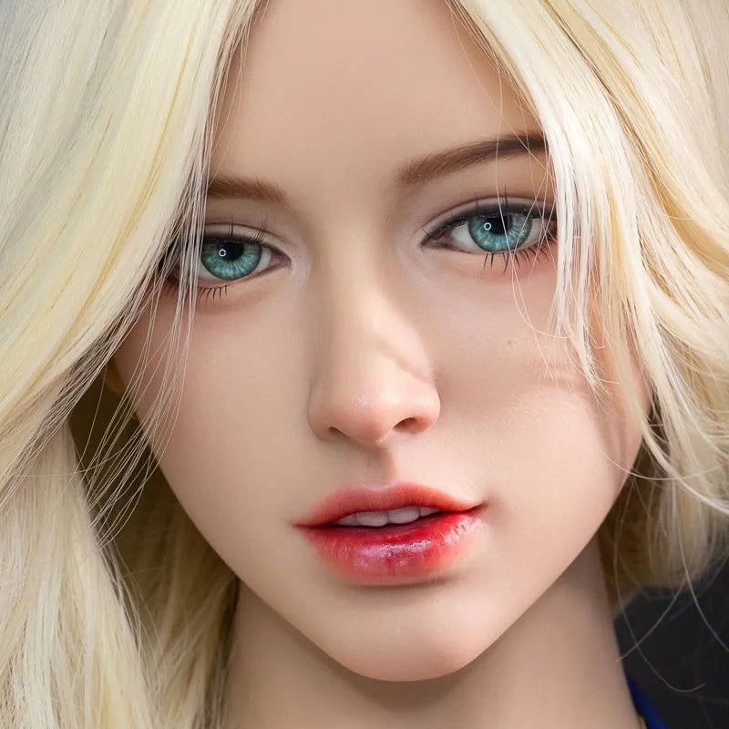 Single Sex Doll Head met blond haar en groene ogen nr. 314