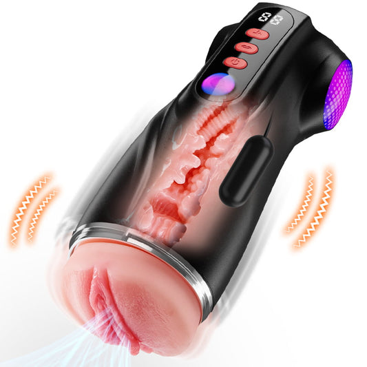 【Flitsverkoop: 30% KORTING】Daphne - Penis Pomp met 3 verwisselbare sleeves, Pocket Pussy, 9 Zuig- & 9 Vibratiemodi, Mannelijke Masturbator