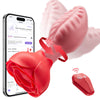 Sera - Tongvormige 360° roterende anale plug met rozenbasis voor vrouwen & mannen