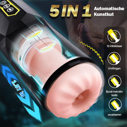 Automatische 10 Stoten 9 Vibrerende Kunstkut