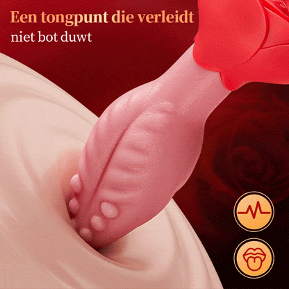 Sera - Tongvormige 360° roterende anale plug met rozenbasis voor vrouwen & mannen
