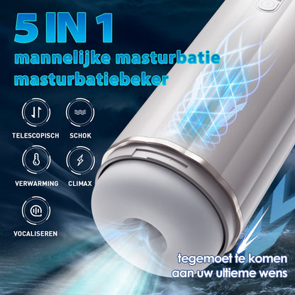 AcmeJoy Bluetooth Traploos Aanpassen Stuwende Verwarming Mannelijke Masturbator