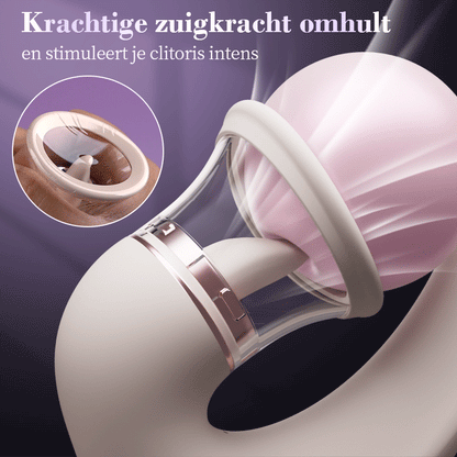Selene - Vibrator voor clitorale en G-spotstimulatie met tonglikken en zuigfunctie voor gecombineerde orgasmes