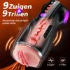 Daphne - Penis Pomp met 3 verwisselbare sleeves, Pocket Pussy, 9 Zuig- & 9 Vibratiemodi, Mannelijke Masturbator
