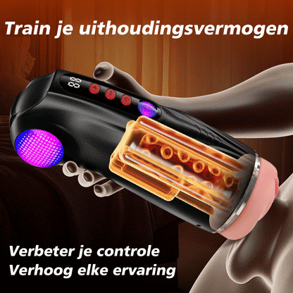 Daphne - Penis Pomp met 3 verwisselbare sleeves, Pocket Pussy, 9 Zuig- & 9 Vibratiemodi, Mannelijke Masturbator