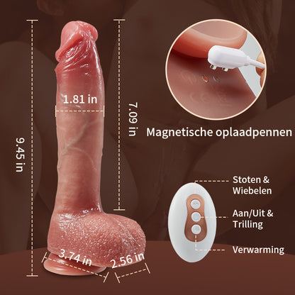 Realistische dildo op ware grootte, vier-in-één functies, totale lengte van 27 centimeter
