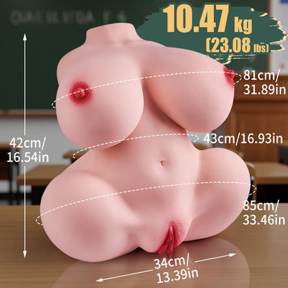 Hete, pittige lerares Lydia Harper – Realistische torso-sekspop 42 cm, volle rondingen realistisch, dubbele nauwe