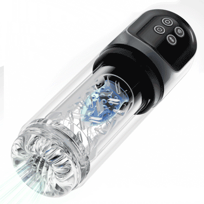 7 Zuigende Dubbele-Temperatuur SPA Boner Vergroter 7 Roterende 360° Massage Masturbator