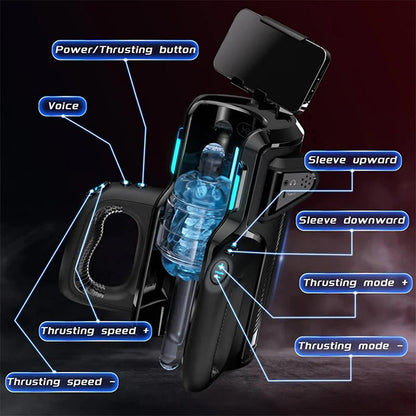 【Gratis verzending】LETEN 10 Krachtige motormasturbator met hoge snelheid en telefoonhouder