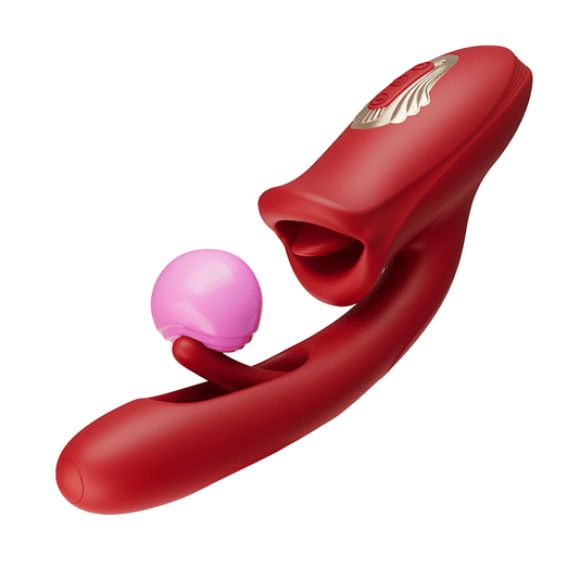 G-spot klap vibrator met tonglikfunctie & vibrerende tong
