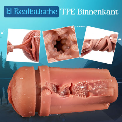 Challenger - 5 zuigniveaus, 10 vibratiemodi, mannelijke masturbator, instelbare multi-snelheid, realistische TPE-sleeve, IPX7 waterdicht