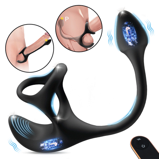 【Bespaar € 5 op extra schoonmaakproducten】Anaalplug bolvormige vibrerende stimulator met penisringen