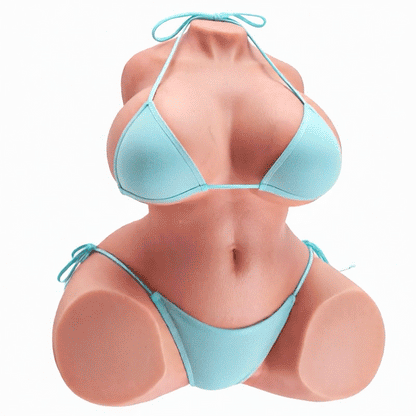 Elira - Ultra-lichte 2,75 kg waterdichte silicone S-curve torso masturbator met dubbele kanalen, stabiele rear-entry ondersteuning &