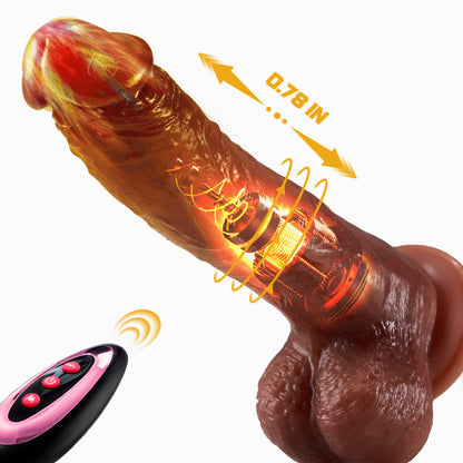 CUPIDO Realistische Dildo 9 Vibratie 3 Telescopische Schommel  Verwarming 22.5CM