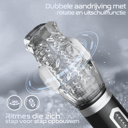 TORNADO 3.0 Versie 7 Vibrerende 5 Roterende Stuwende Pijp Masturbator