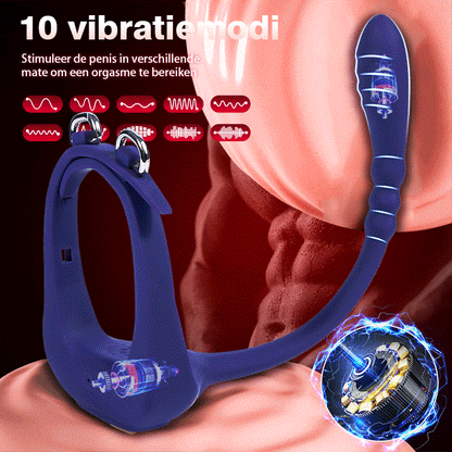 Lord of the Rings 10 vibrerende anale stimulator met cockring