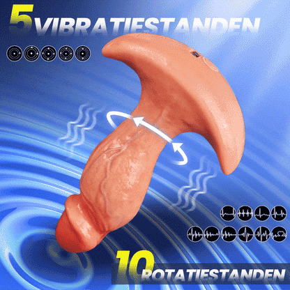 Levi – APP- & afstandsbediening-gestuurde 360° roterende vibrerende buttplug / anale dildo voor mannen en vrouwen