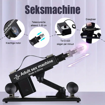 Ultiem genot met de best beoordeelde seksspeelmachine - 7 accessoires, automatische stootfunctie, anale liefde