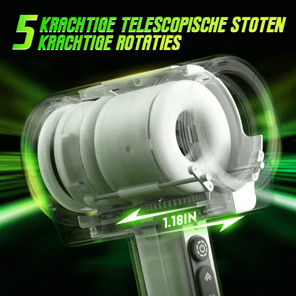 Dubbele kop 7 trillingen 5 telescopische rotatie in de hand te houden pijpbeurt masturbatie-apparaat