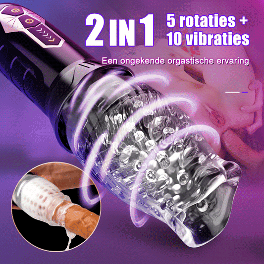 TORNADO - ORKAAN 2 IN 1 Oralsex Cup Masturbator 7 Rotatie 7 Vibration Acmejoy
