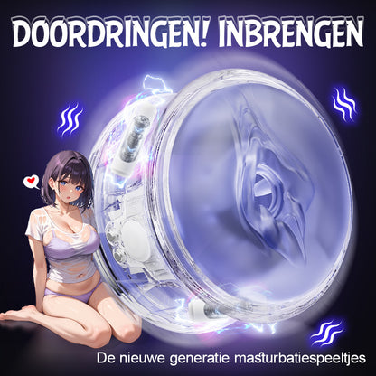 DOIFX-Pocket Girl 5 soorten vibraties Vagina + anus dubbele opening Mannelijk masturbatieapparaat