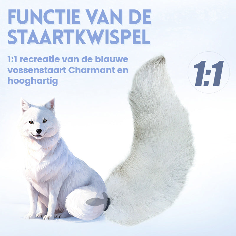10 Vibrerende Anaalplug Simulatie Blauwe Vos Kwispelende Staart