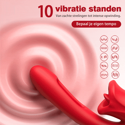 【Verzending binnen 24 uur】G-spot klap vibrator met tonglikfunctie & vibrerende tong