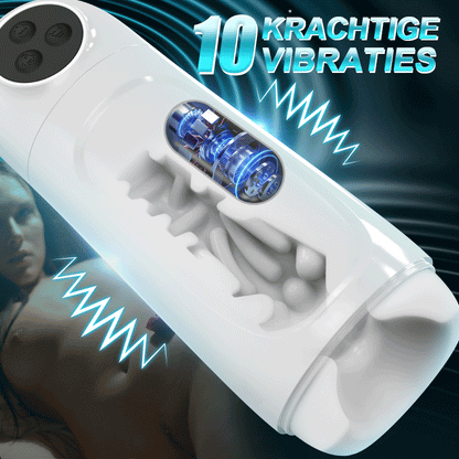 Skyline - 10 Zuigvibraties, Activering Met één knop, App-gestuurde Multi-puntsmassage, Mannelijke Masturbator