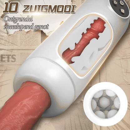 Skyline - 10 Zuigvibraties, Activering Met één knop, App-gestuurde Multi-puntsmassage, Mannelijke Masturbator