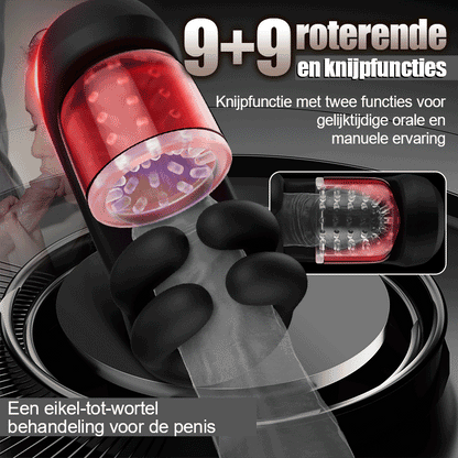 Finger 2.0-9 Trillingen 9 Vinger Knijpen 9 Rotatie Opgewaardeerde Glans Training Masturbator