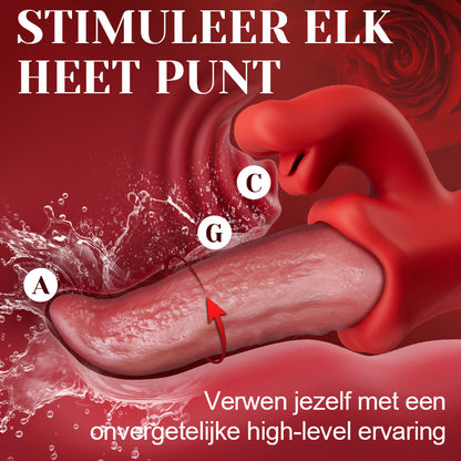 Vesper - Diepe tonglik vibrator voor langdurig plezier met 10 golfbewegingen