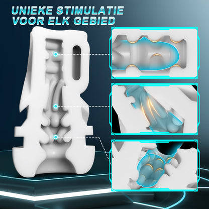 Skyline - 10 Zuigvibraties, Activering Met één knop, App-gestuurde Multi-puntsmassage, Mannelijke Masturbator