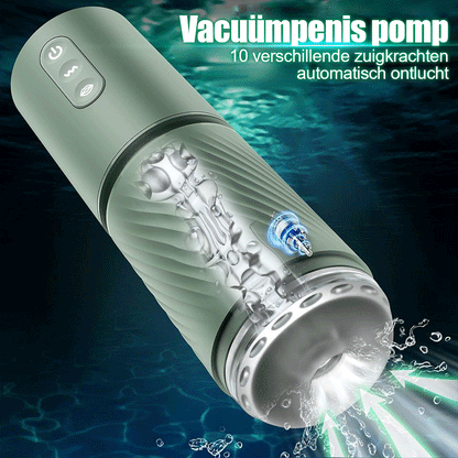 Abyss - 10 Zuig- & 10 Vibratie Vacuüm Penis Pomp Vergrotingspomp Mannen Masturbator
