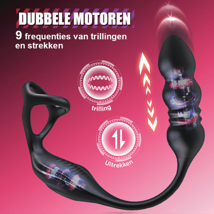 Mike 9 Draagbare Prostaat Massager met Trillings- en Pulsatiemodi en Cockring