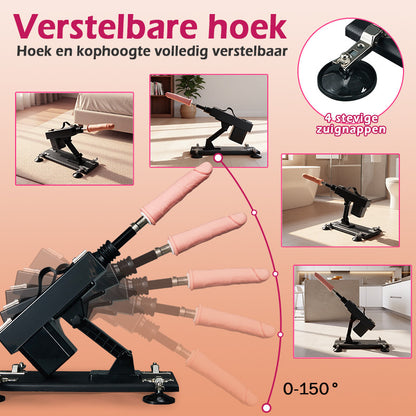Ultiem genot met de best beoordeelde seksspeelmachine - 7 accessoires, automatische stootfunctie, anale liefde