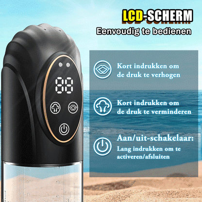 【HOT】IPX7 Waterdichte vacuümpomp, 7 standen, oplaadbaar, met 2 siliconen ringen.