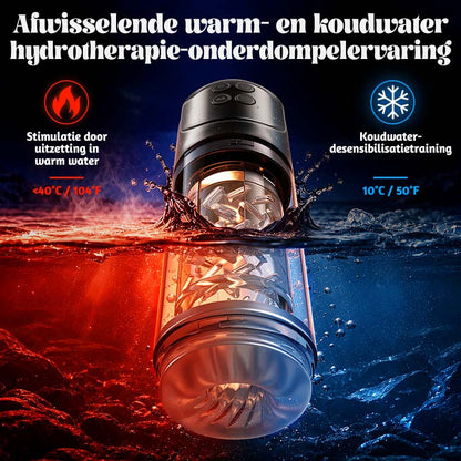 Vortex - 7 Zuigende Dubbele-Temperatuur SPA Boner Vergroter 7 Roterende 360° Massage Masturbator