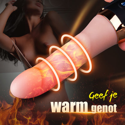 Sex Machine 27cm Stuwdildo Vibrator met Warmte voor G-spot en Anale Stimulatie