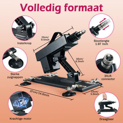 Ultiem genot met de best beoordeelde seksspeelmachine - 7 accessoires, automatische stootfunctie, anale liefde