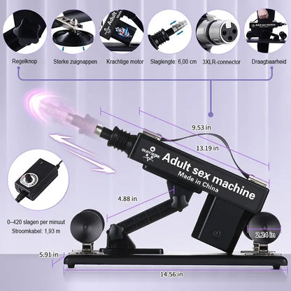 Ultiem genot met de best beoordeelde seksspeelmachine - 7 accessoires, automatische stootfunctie, anale liefde