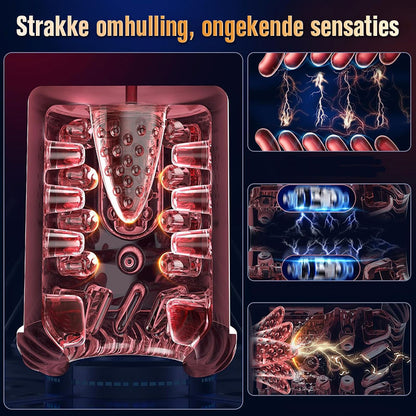 Cinder – Stotende, roterende, zuigende, vibrerende en likkende blowjob-stroker