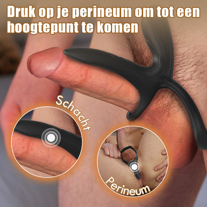 Maxwell 9 Trilstand Vibratie Koppel Vibrator Penisring voor Perineum C-Spot G-Spot Stimulatie